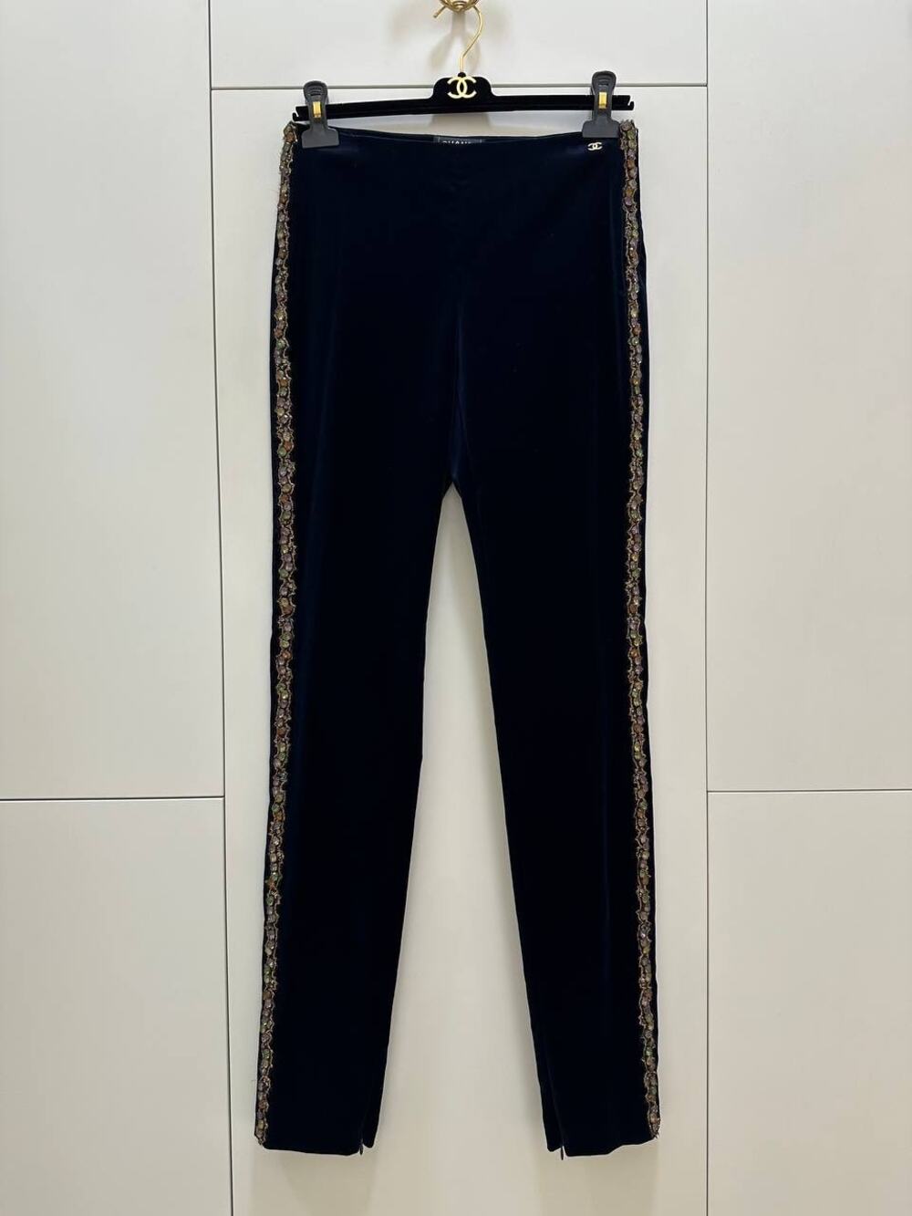 Chanel Vintage Navy Velvet Pants Sz.36